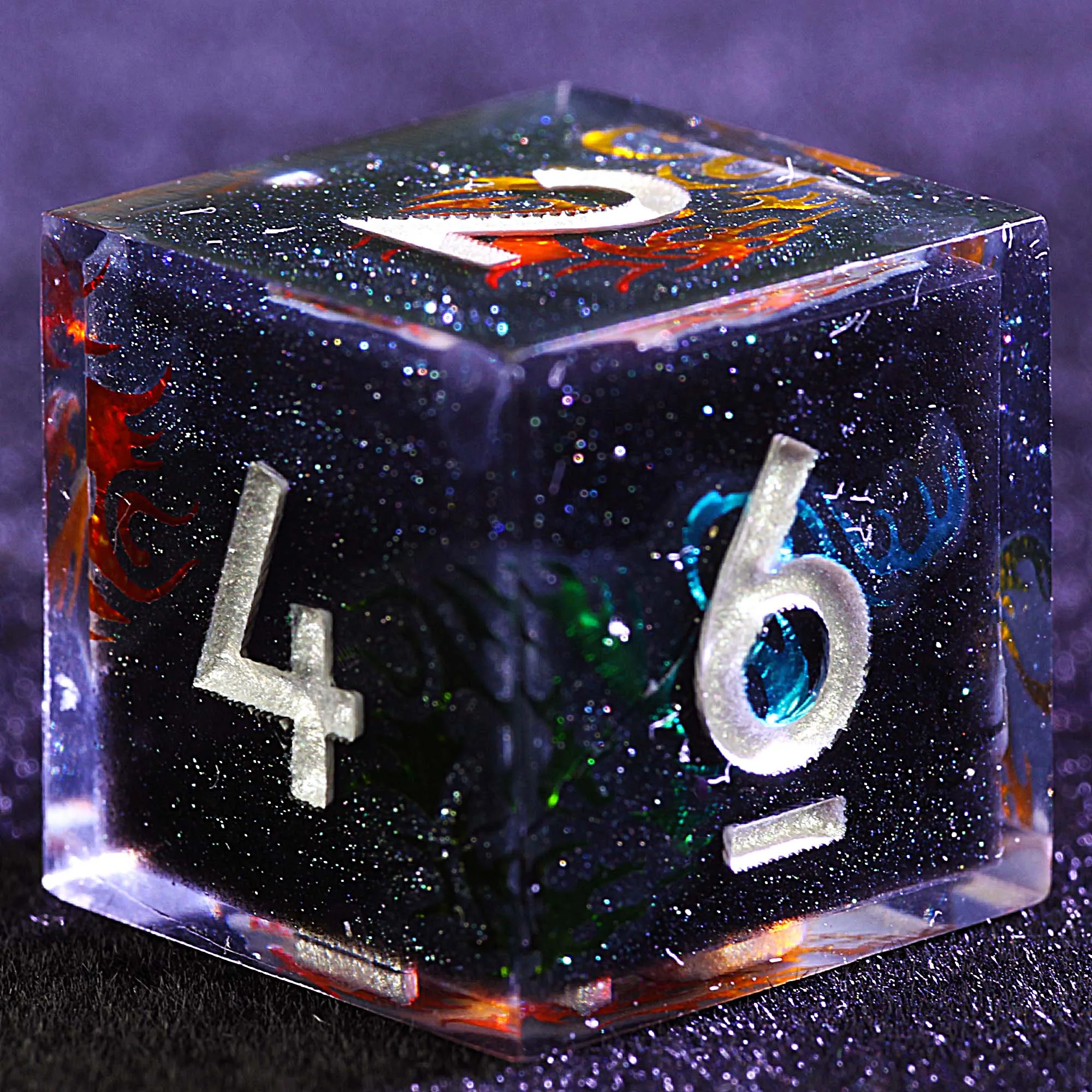 9 مجموعات من الراتنج متعدد السطوح DD Dice Black Starry Sky Metal Dragon