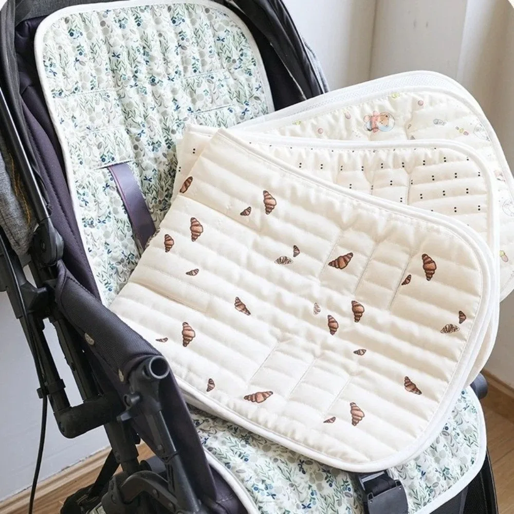 New Breathable Baby Stroller Seat Cushion Soft Comfortable Pushchair Liner Pad Universal Fit Cotton Stroller Accessories