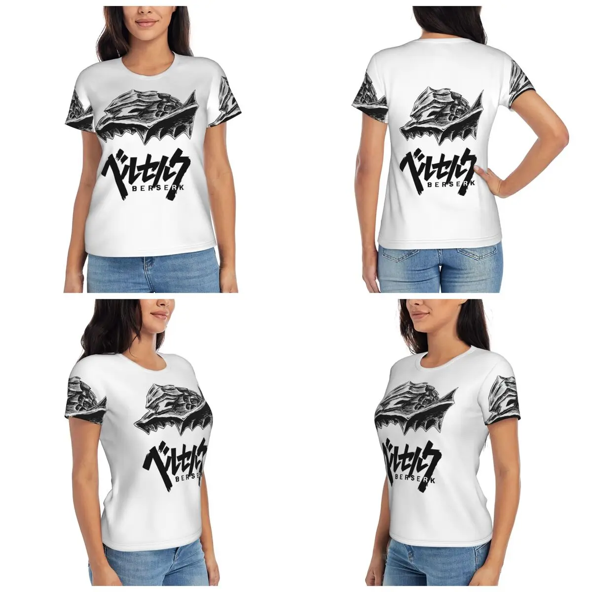 Berserk Sacrifice Mark Demon Sword And Magic T-Shirt for Women Round Neck Streetwear T Shirts Women's Short Sleeve