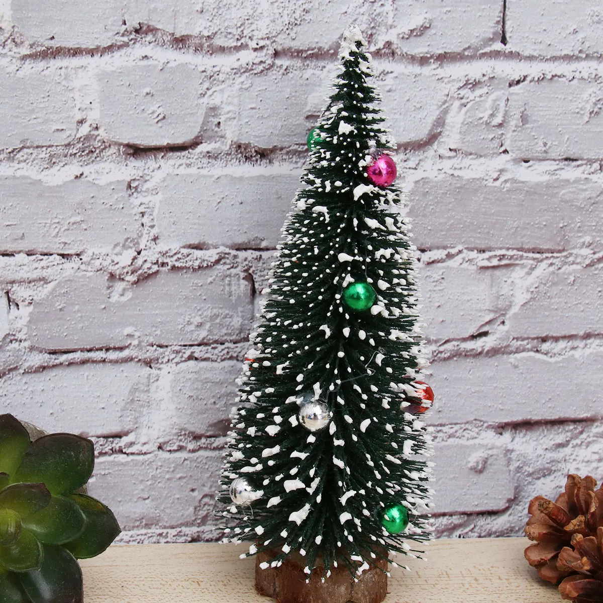 

15Cm Colorful Bead Pine Desktop Christmas Tree Decor For Home Store Office Party Decoration Table Tree Festive Atmosphere