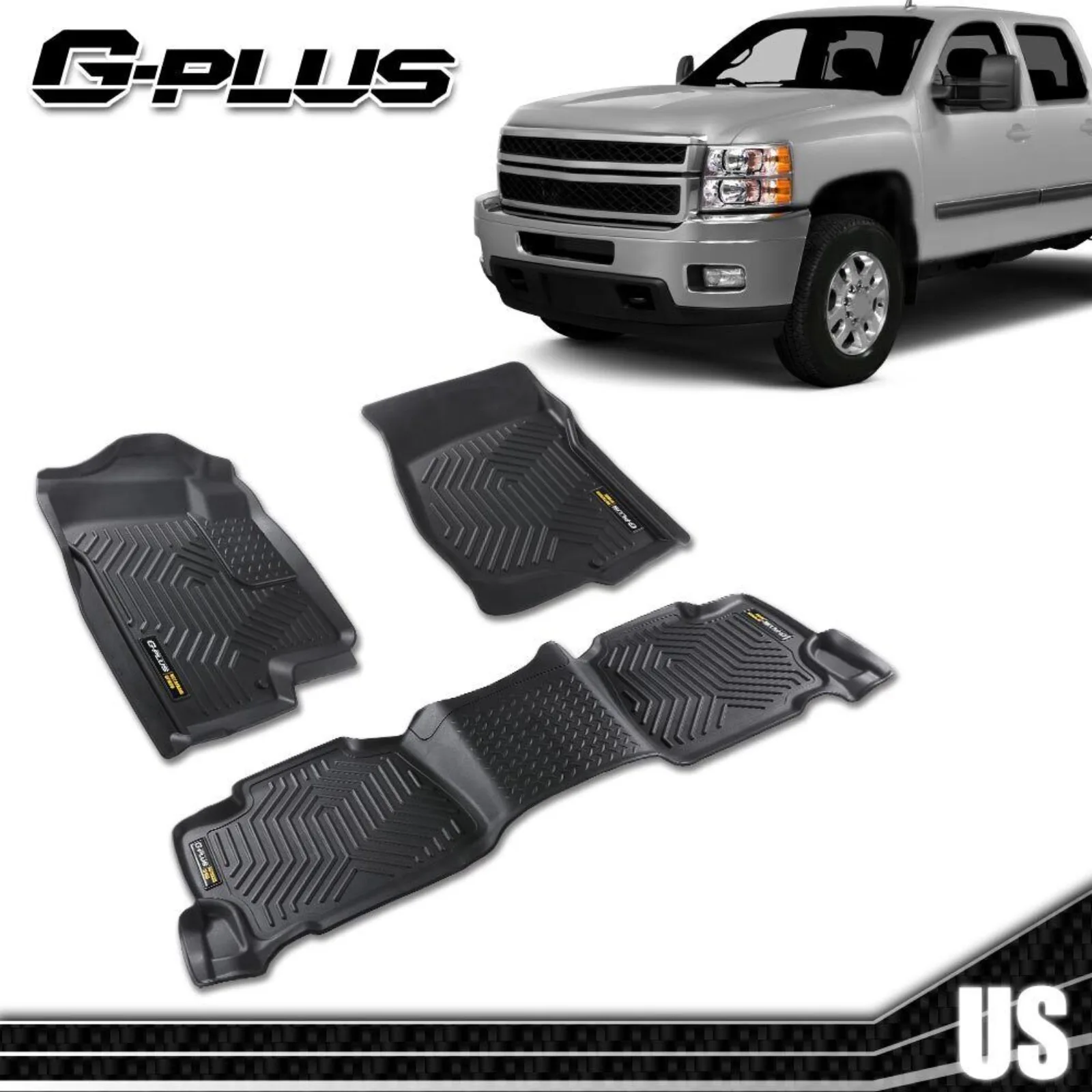 

3D Floor Mats Fit For 2007-2013 Silverado Sierra 1500 Crew Cab Waterproof Liners United States