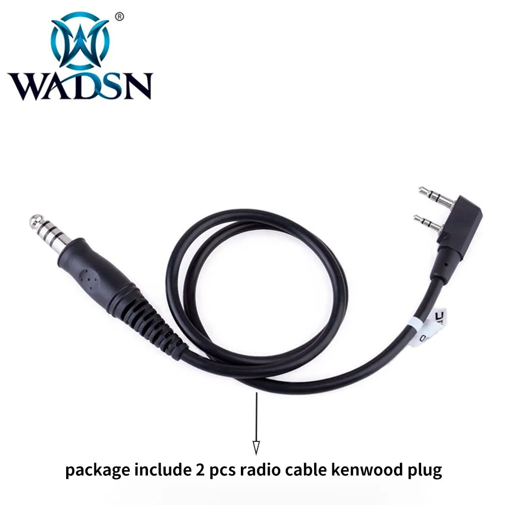 WADSN Dual u94 PTT Push To Talk Softai Airsoft Headset Kenwood For Hunting Tactical Headphone Baofeng Walkie Talkie Connector