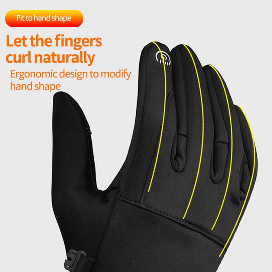 Outdoor-Motorradhandschuhe mit Winterisolierung und wasserdichter elektrischer Fahrradgriffabdeckung, Touchscreen-fähig, Vollfinger-Reitausrüstung – Detail 4
