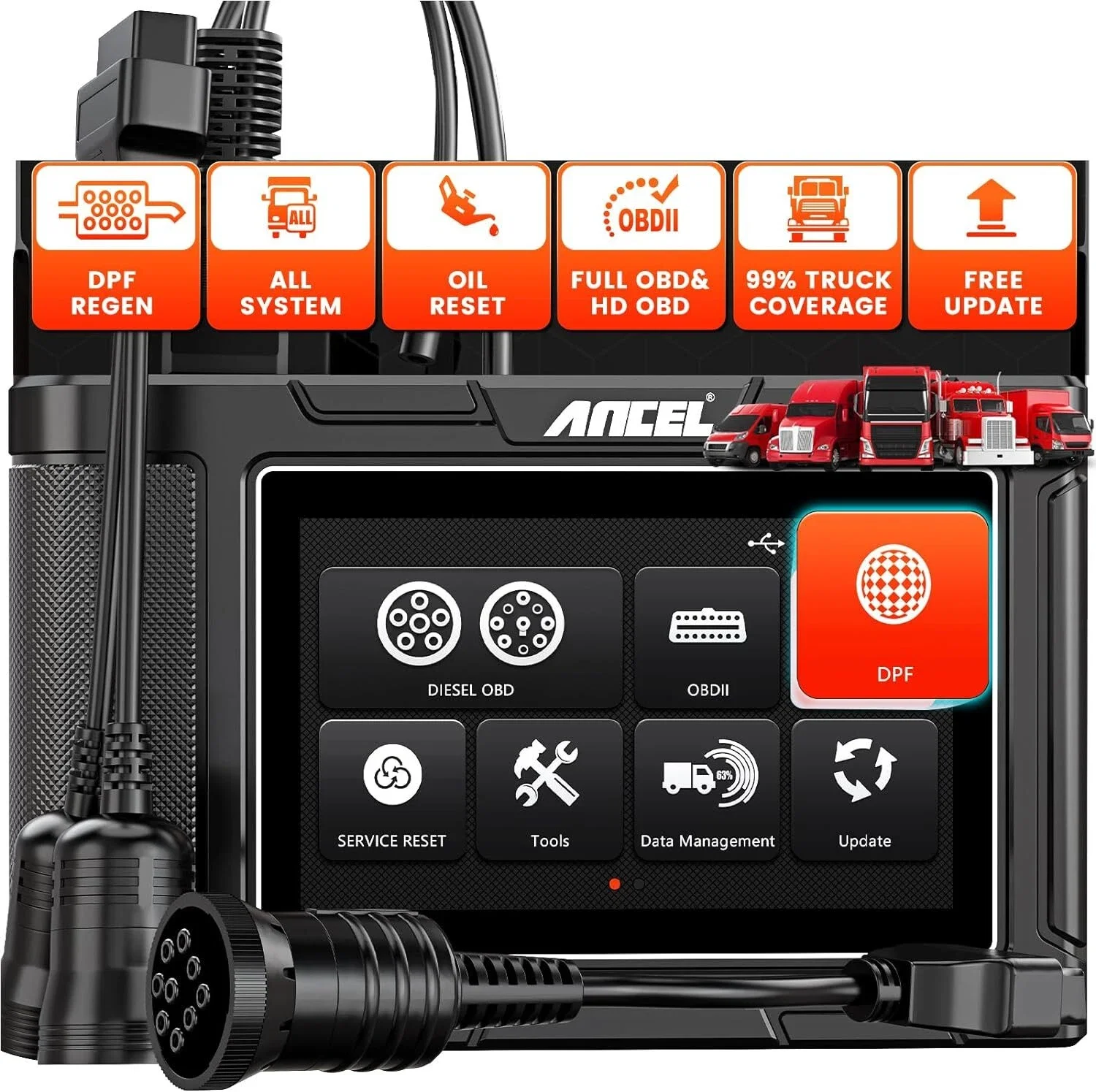 

ANCEL HD3300 Pro, всесистемный дизельный сверхмощный сканер, регенерация DPF, сброс масла, диагностический сканер для Caterpillar