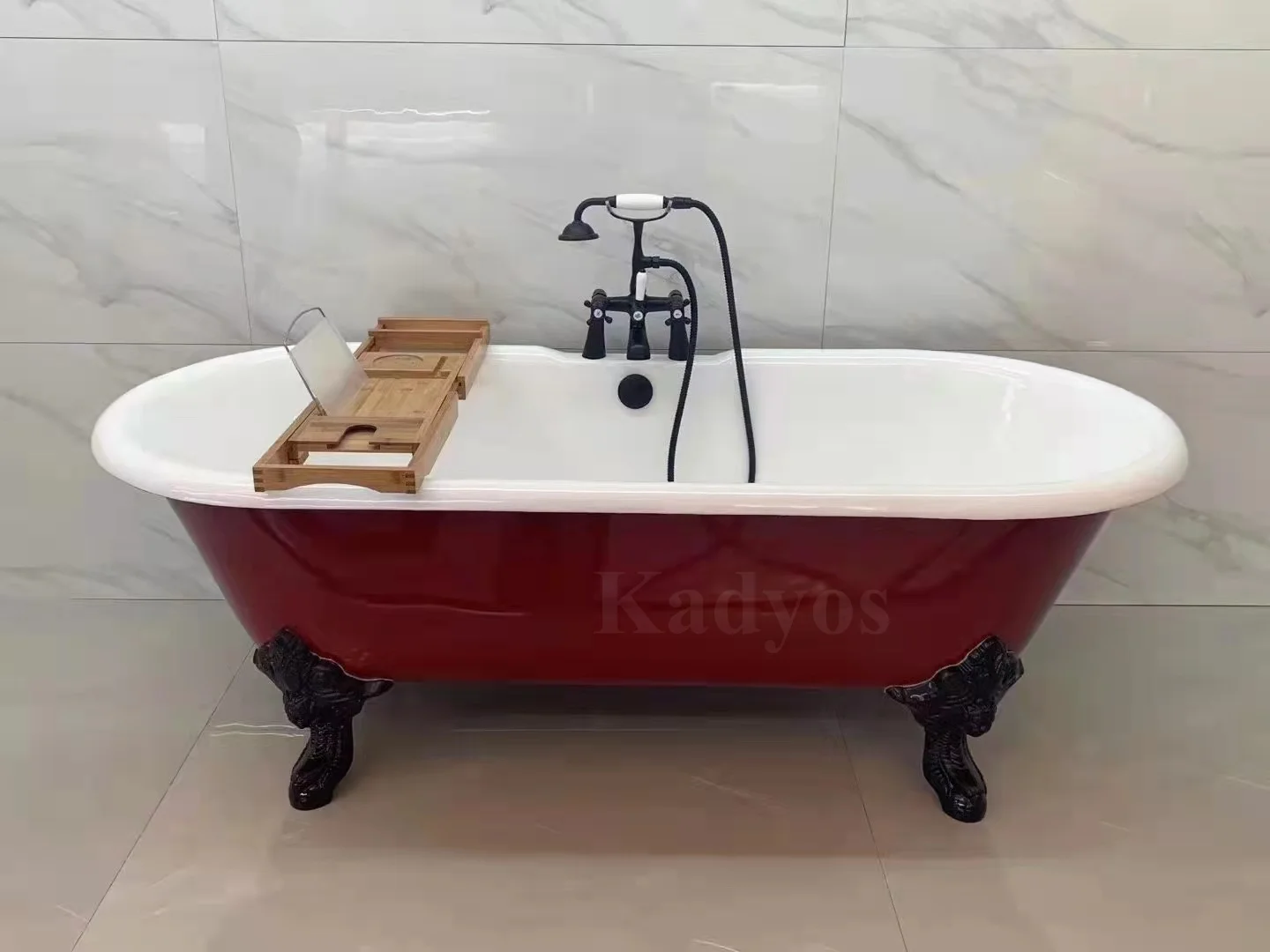 KD-JRAYG 8801 Fashional Sanitary Ware Green Colored Cast Iron Material Foot Bathtub European Design Bathroom Shower Tub On Floor