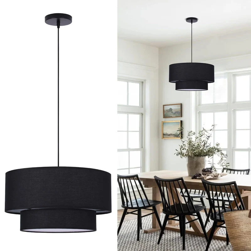 

New Chinese-style Modern Living Room Fabric Pendant Light, Simple And Personalized Bedroom, Dining Room, And Study Pendant Light