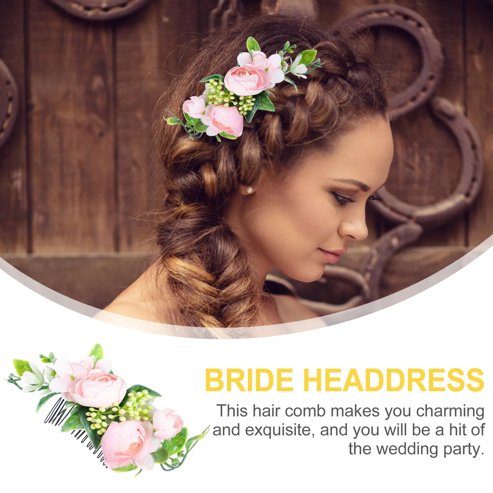 

Chic Artificial Flowers Hair Comb Elegant Bridal Wedding Headdress Accessories For Party Photo Shoot Gorgeous Premium Quality