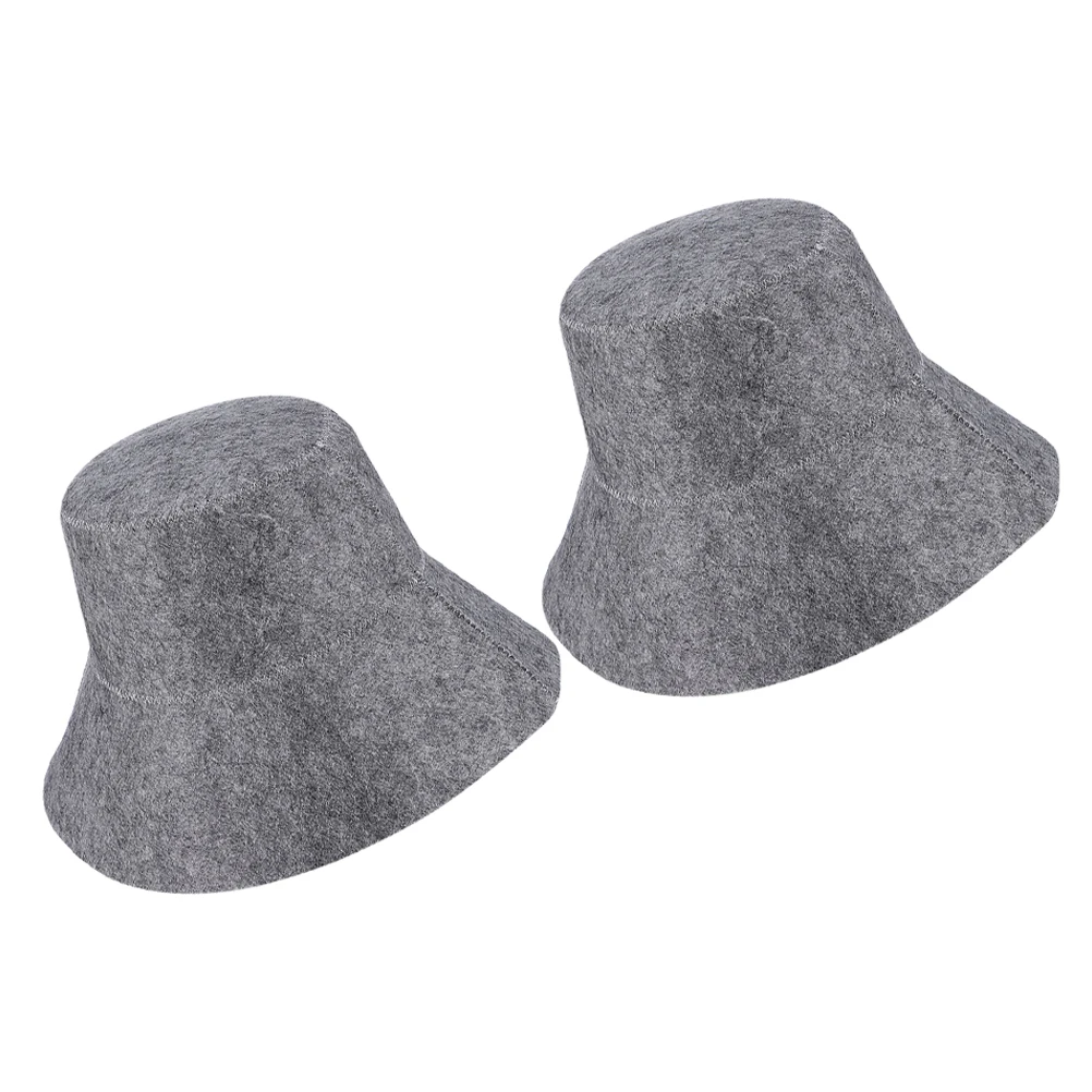 

2Pcs Felt Sauna Cap Hat With Good Insulation Water Absorption Spa Shower Cap Bathroom Head Cover