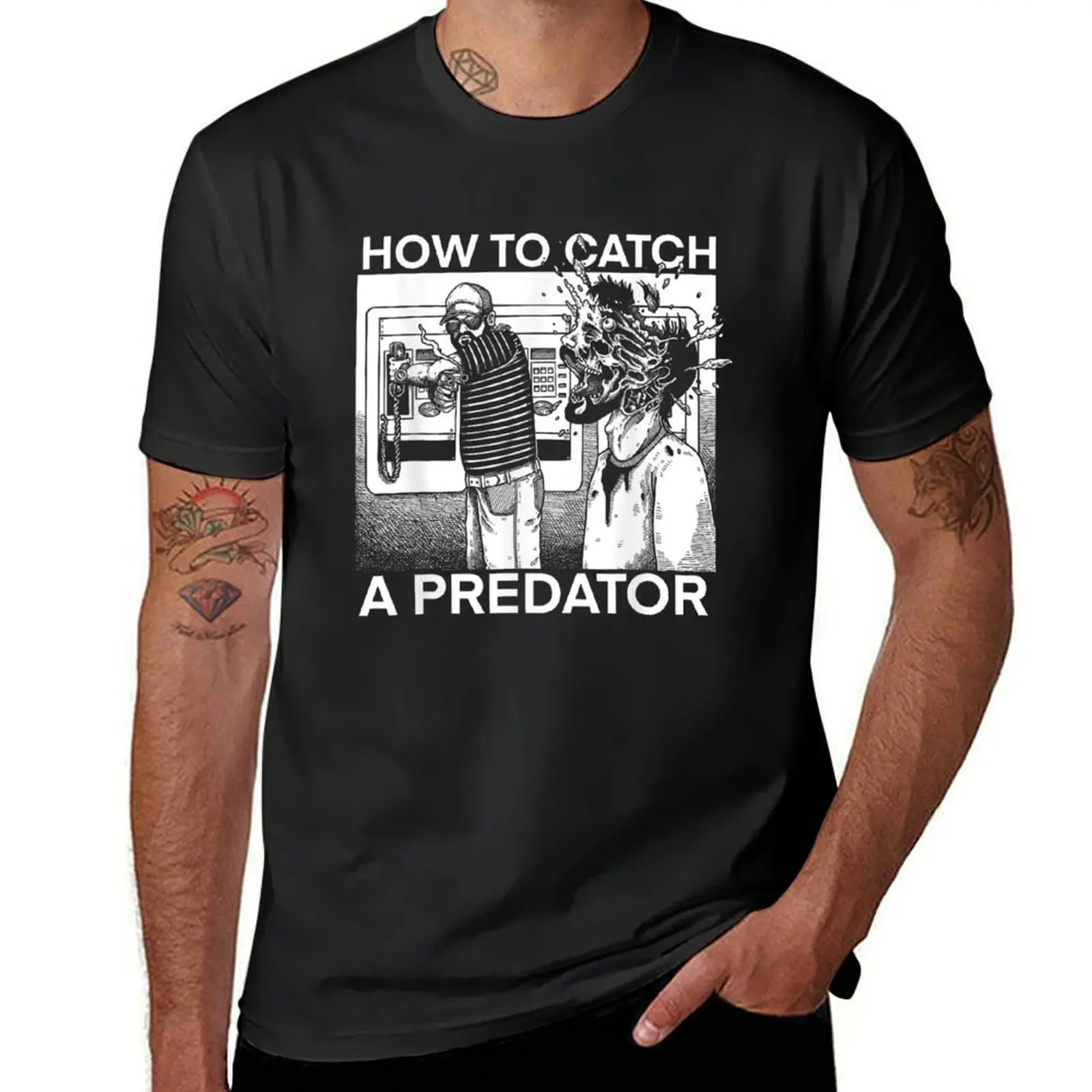 How To Catch A Predator T-Shirt kawaii clothes funnys blacks hippie clothes Men\'s t shirts