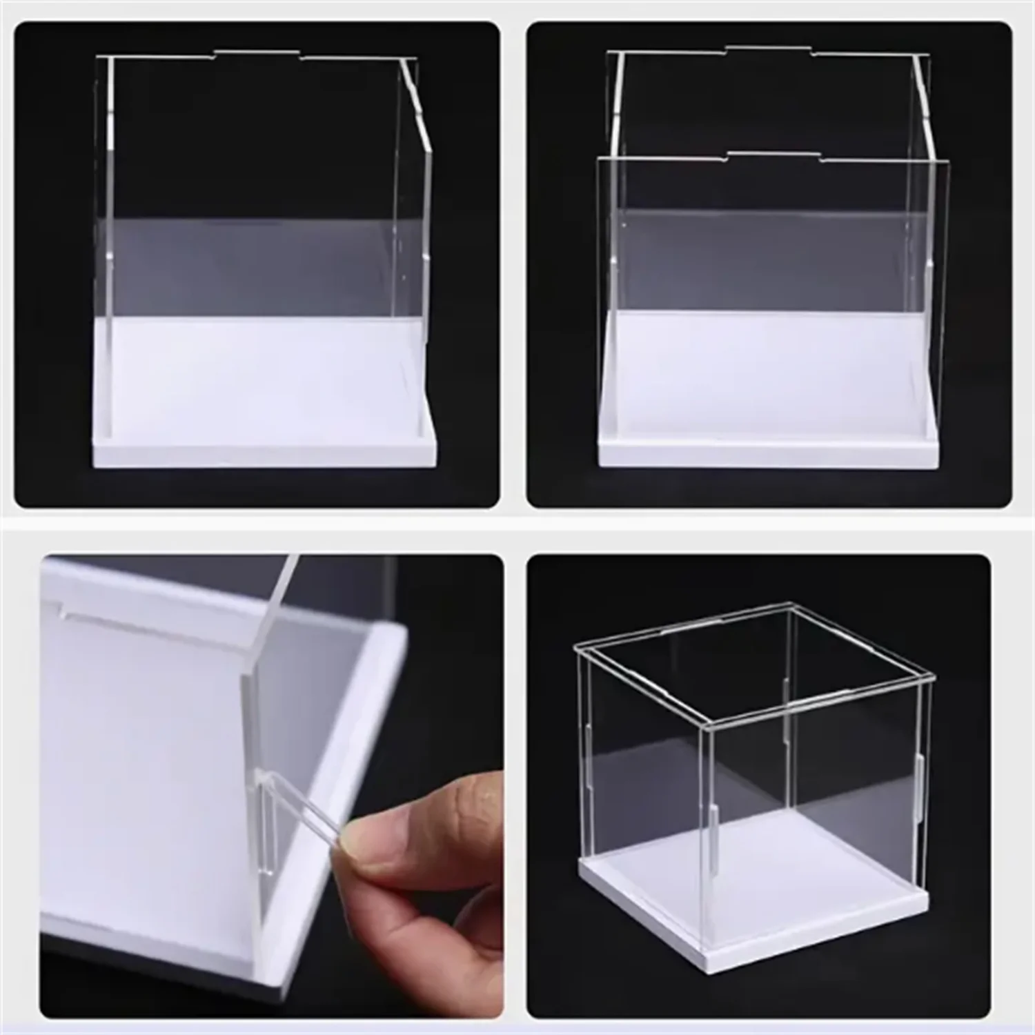 Dustproof Transparent Acrylic Display Stand Box Storage Protection Display Cabinet Suitable for Dolls/toys/collectibles 37sizes