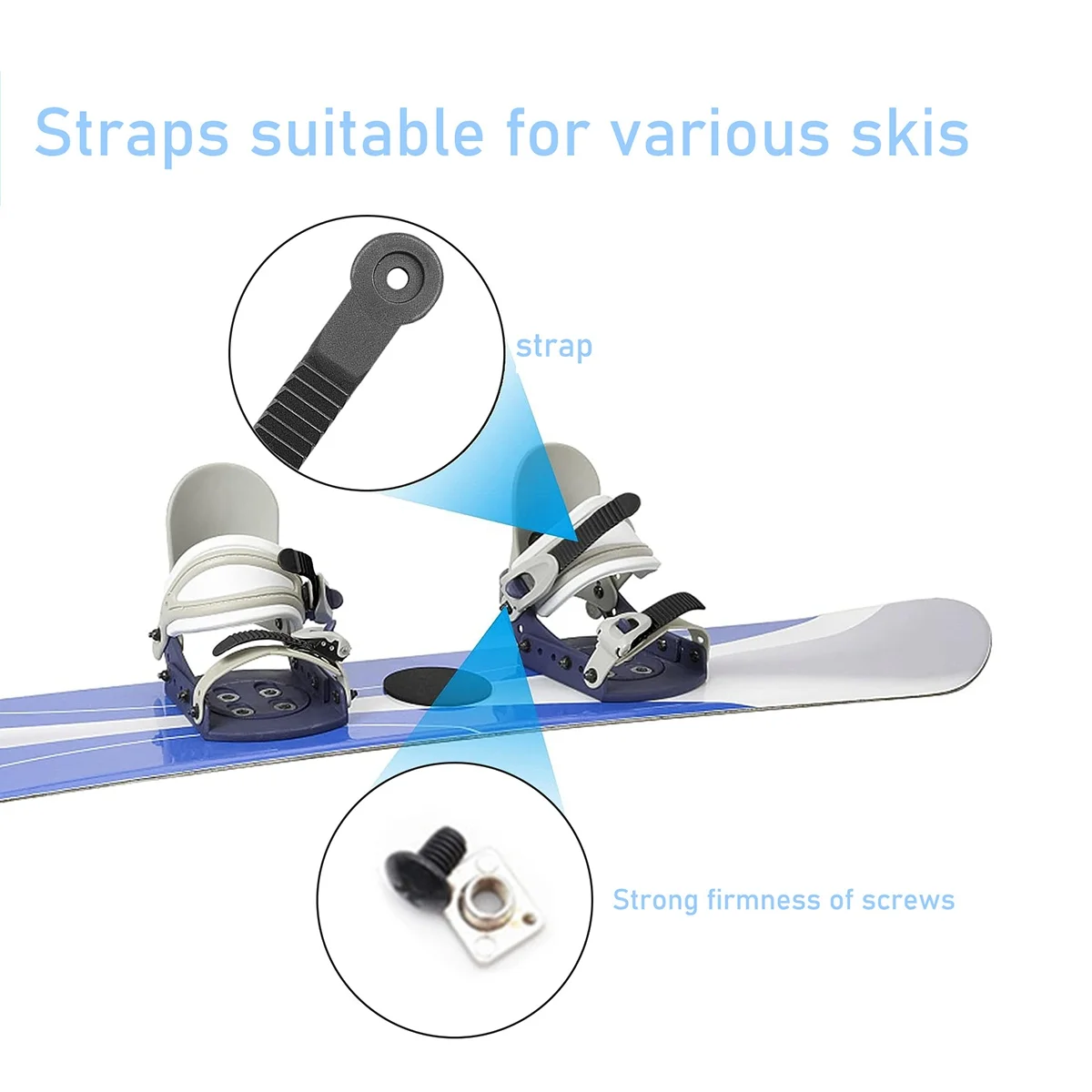 6PCS Snowboard Ankle Ladder Strap, Roller Skating Shoes Strap Snowboard Ladder Strap Binding Replacement with Screws