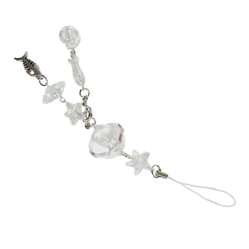 A52E Coastal Fish And Shell Beaded Phone Hanging Accessory For Trendsetters