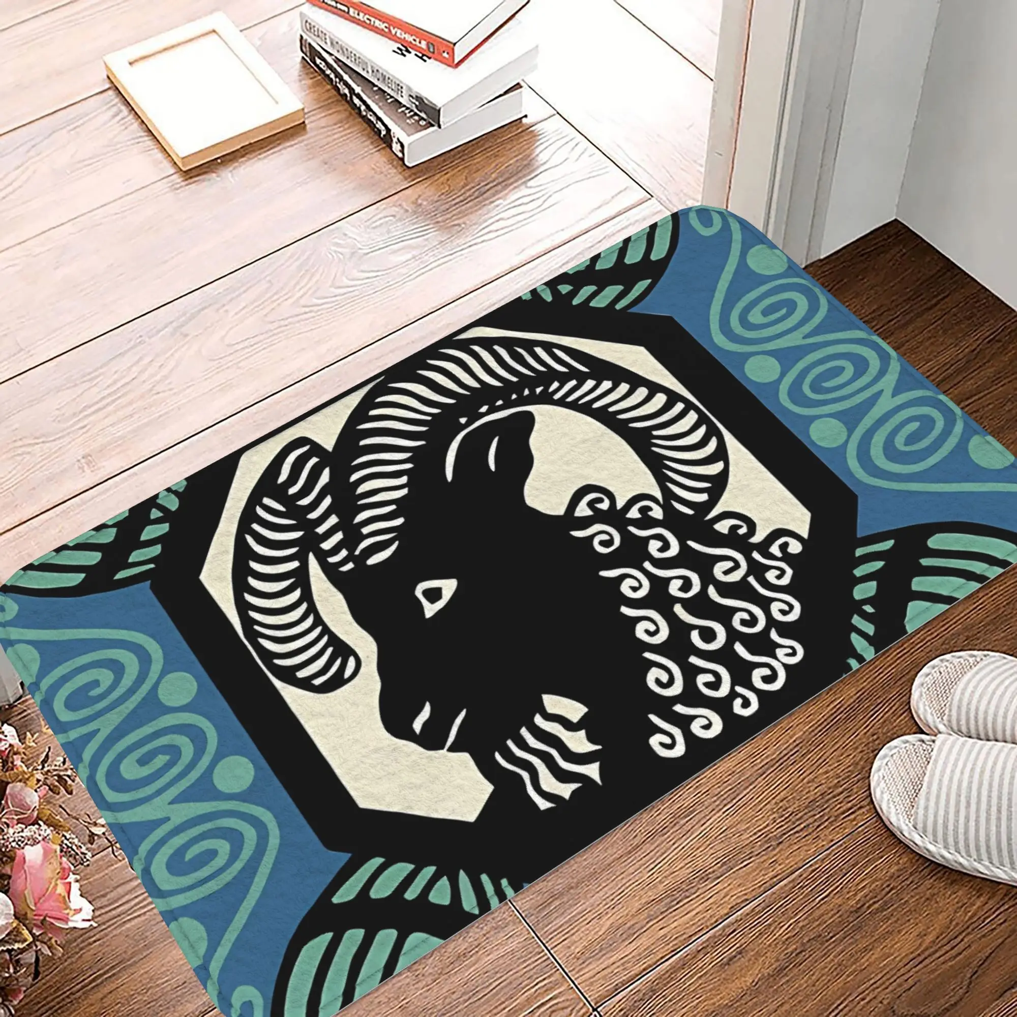 1pc Style Bock Beer Ad Christmas Decorations Anti-Slip Doormat Kitchen Mat Balcony Carpet Welcome Rug Indoor Decorative