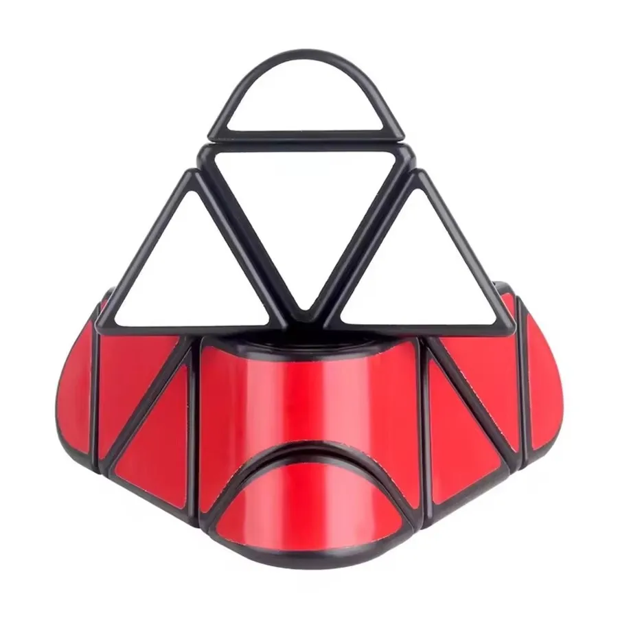 YuXin hitam Kylin bulat piramida kubus ajaib 3x3x3 stiker hitam Cubo Magico mainan anak-anak edukasi untuk anak-anak kubus 큐브