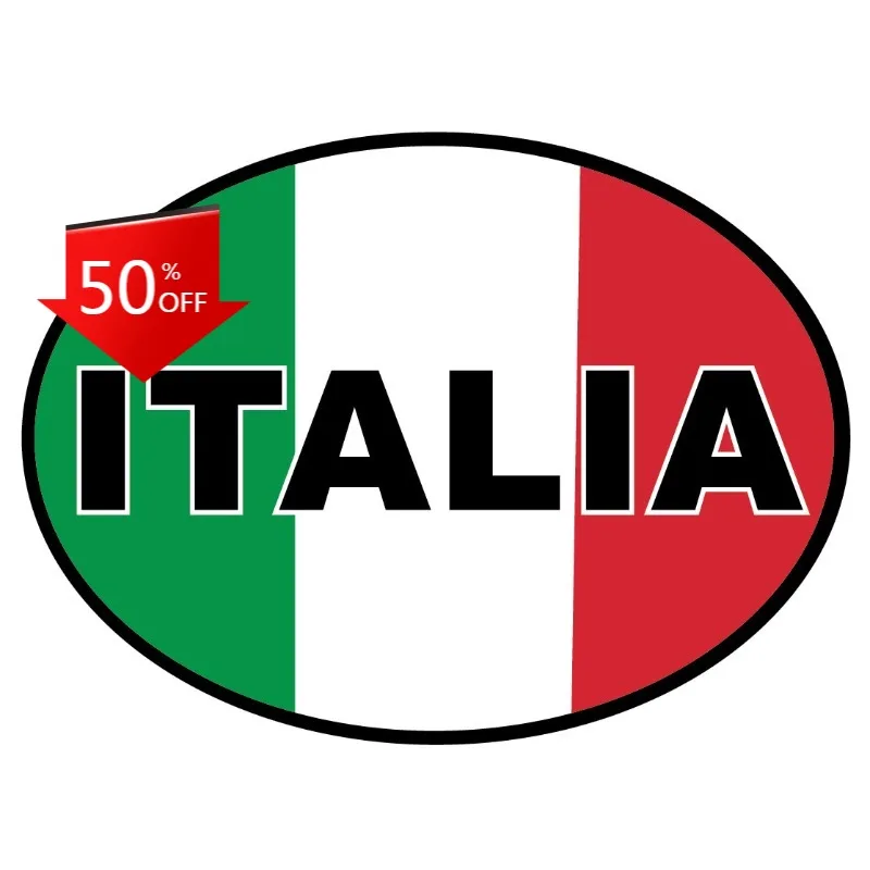 

Italia Oval Flag Car Van Decal Sticker Motorcycle Stickers Truck Camper