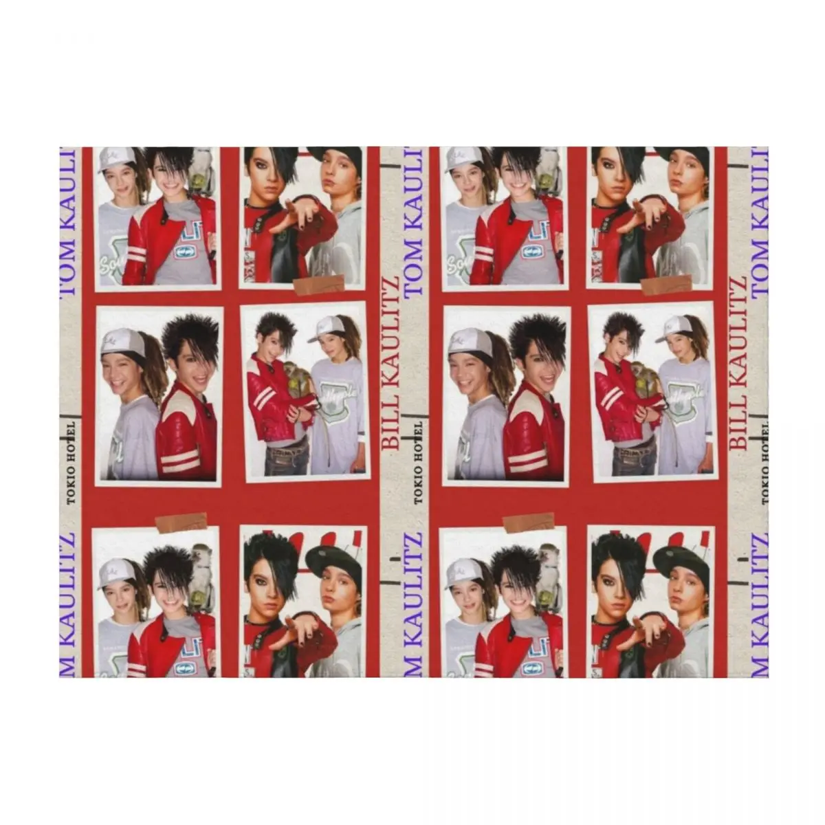 

Tom Kaulitz and Bill Kaulitz Throw Blanket Flannel Luxury Thicken Soft Plaid Flannel Fabric Blankets