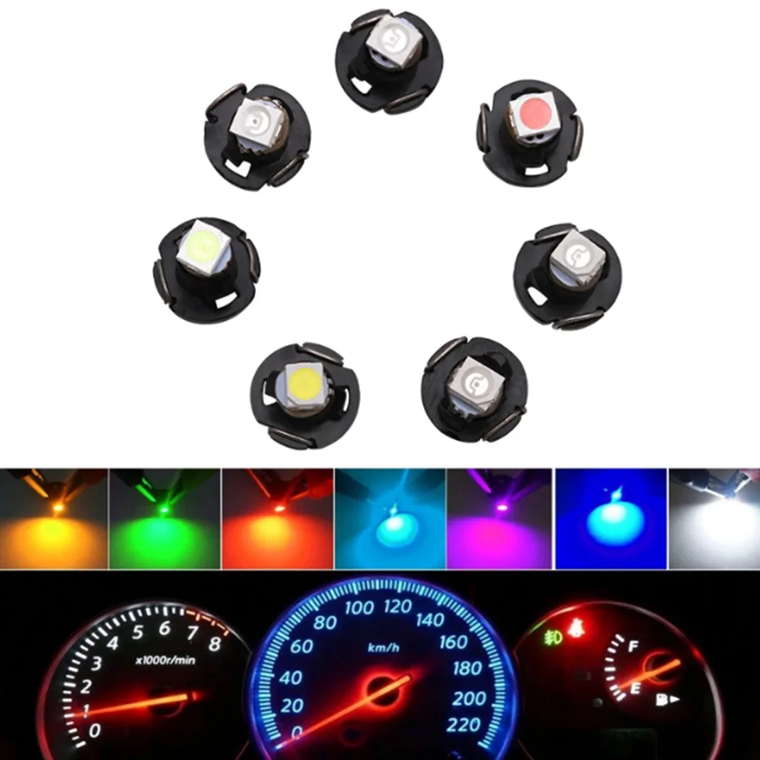 10x T3 LED 3528 SMD Car Cluster Gauges Dashboard White  Ice Blue Red Pink Green Instruments Panel Light Neo Wedge Bulbs