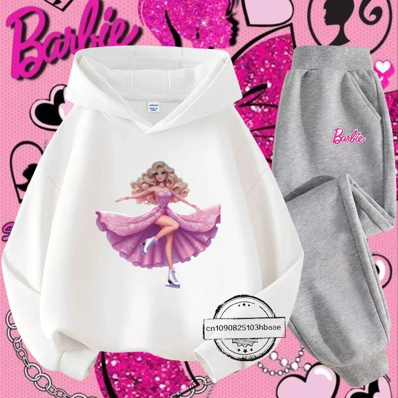 

Barbie Princess series children's hoodie set cartoon cartoon printing autumn and winter long sleeve sweet hoodie cute casual