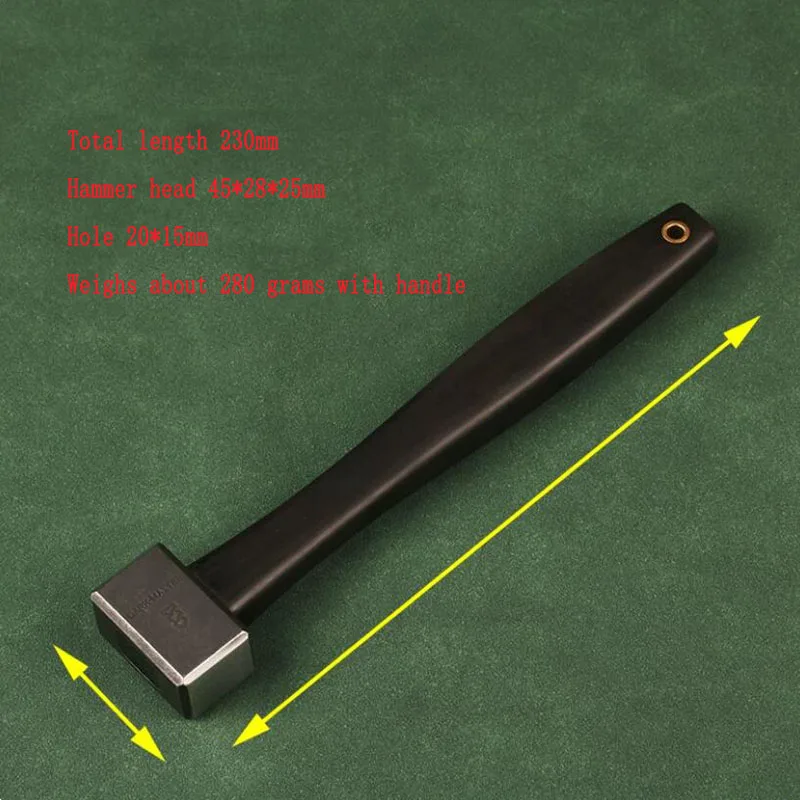 MINI 29x25MM Square Hammer CNC Chamfered Blackened Stonewashed With Ebony Handle 280G 440C Steel Hammer Hardness HRC57 view 4
