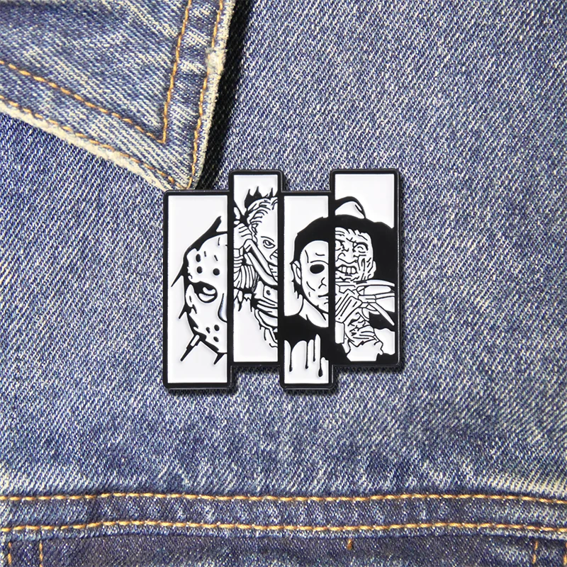 Horror Movie Enamel Pins Terrify Killer Hat Brooch Lapel Badges Wholesale Jewelry Gift for Friends Kids