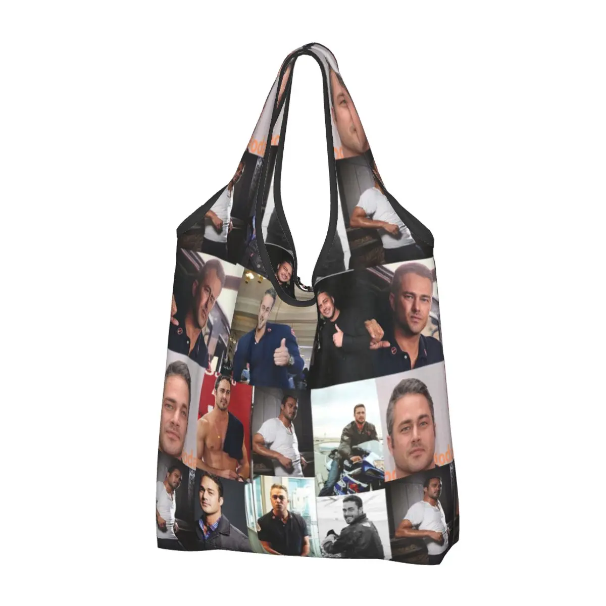 Taylor Kinney Or Kelly Severide Portable Tote Shopping Bags Foldable Shopper Bag Grocery Handbag Shoulder Bag