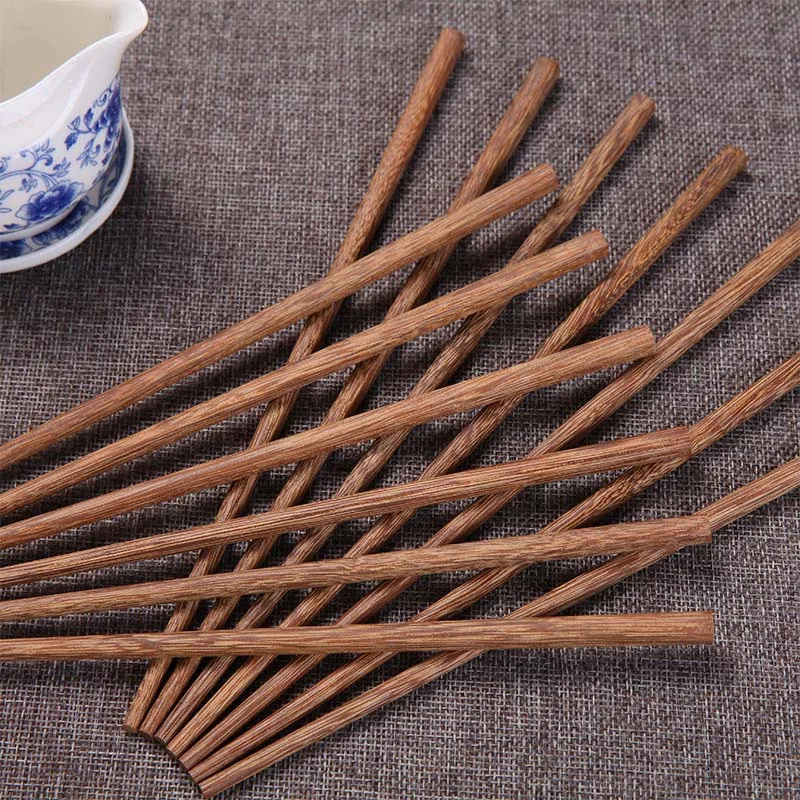 10 Pairs Natural Rosewood Chopsticks Reusable Healthy Chinese Wooden Chop Sticks Sushi Food Stick Tableware Kitchen Utensils New