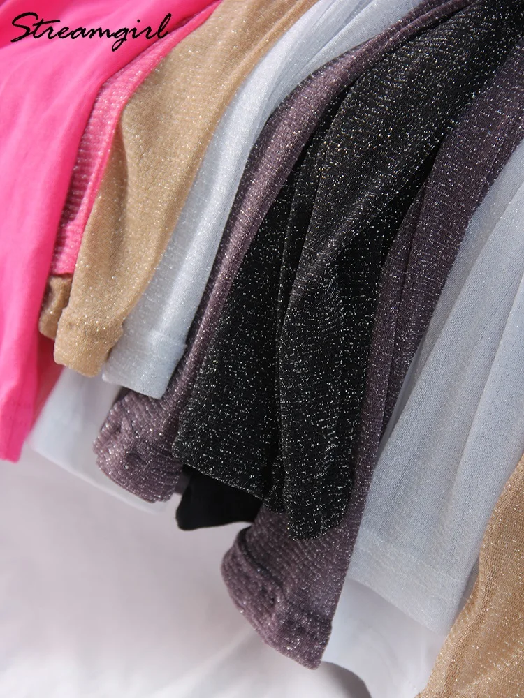Bright Mesh Oversize T Shirt Women Long Sleeve Summer Bright Silk Sunscreen Top Loose Mesh Sleeves Tshirts For Women Black 2025