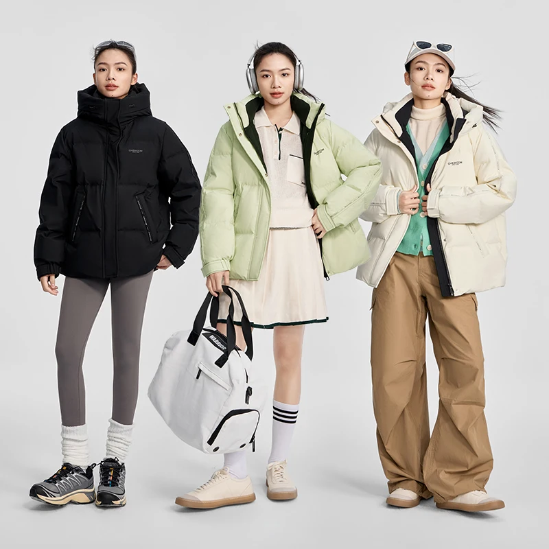 Chericom شتاء جديد مقنعين أسفل سترة 90 بطة أسفل ملء 2025 جديد جيب سستة الإناث قصيرة الوزن الثقيل ملابس خارجية Y308125Y