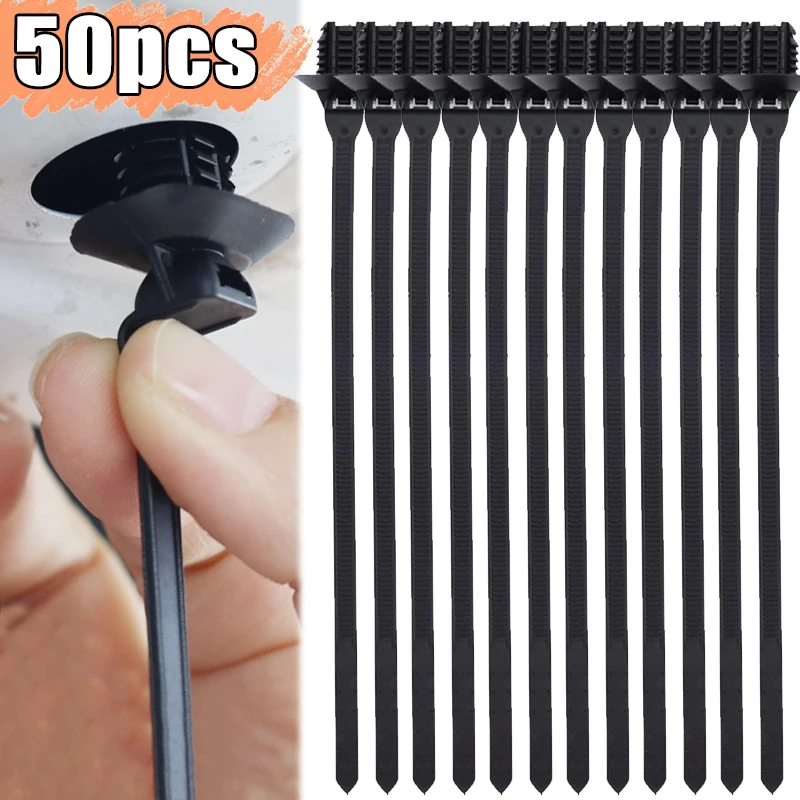 50/20/10/5/3pcs Car Engine Bay Wiring Loom Retainer Clip Fastener Nylon Self Locking Zip Tie Universal Car Wire Management