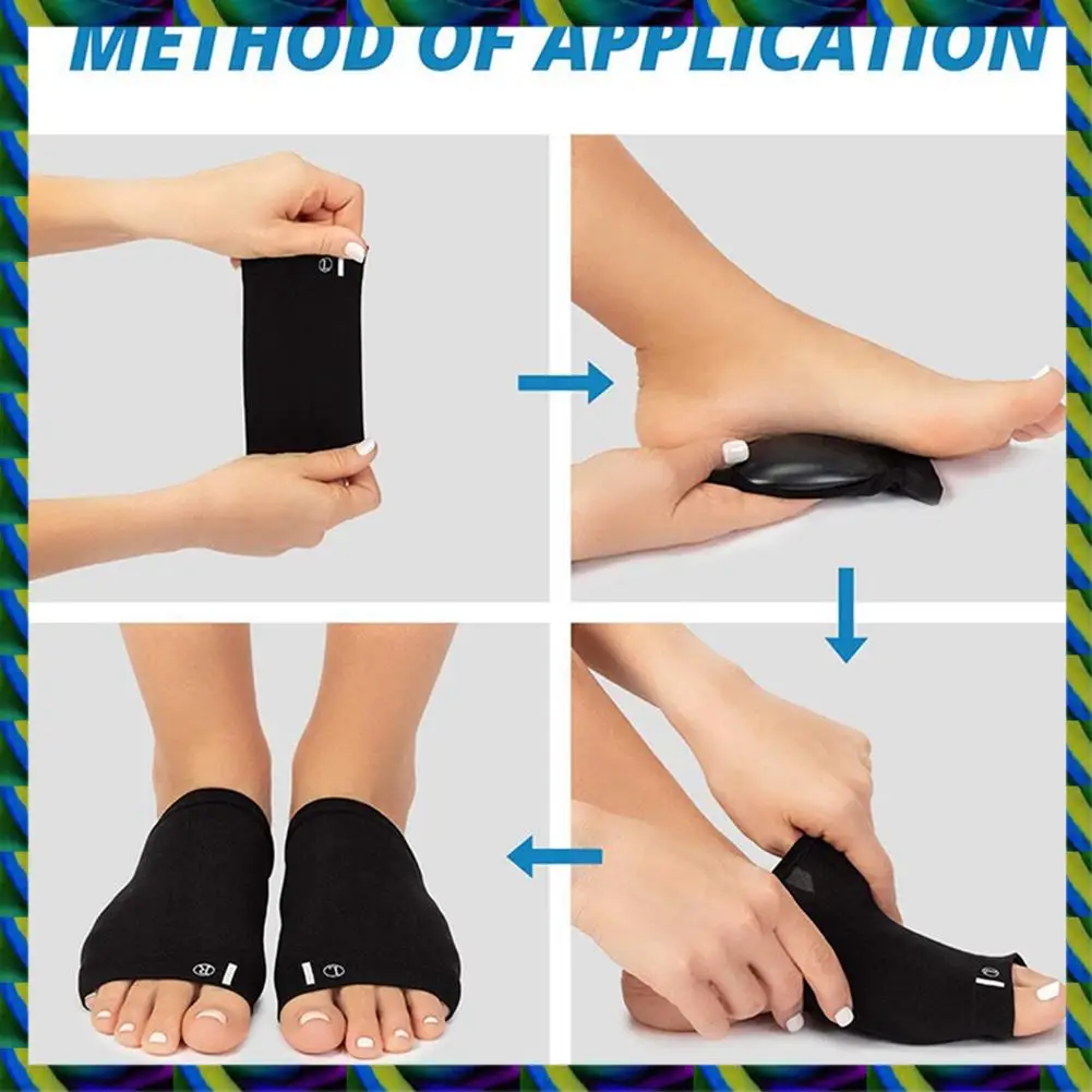 デイリーアーチサポートブレース 偏平足用 4ペア 足底筋膜炎サポートブレース - 圧縮アーチスリーブソックス