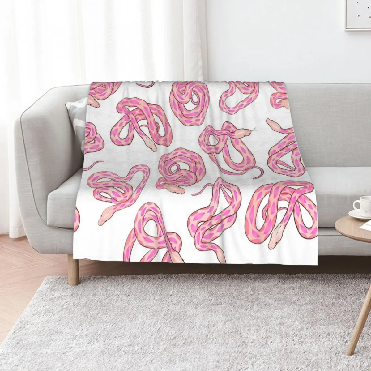 Pink Snakes Throw Blanket for sofa Decorative Beds for babies Bed Fashionable Blankets For Sofas sofa bed Blankets