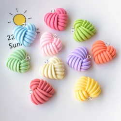 10pcs Colorful Stripe Sweet Hearts Charms Resin Charm For Jewelry Making Necklace Bracelets Earrings Accessories C1170