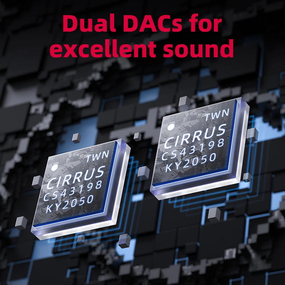 FiiO JadeAudio KA5 Hi-Res Audio Portable USB DAC Headphone Amplifier AMP Dual CS43198 Type-C to 3.5+4.4mm Cable DSD256