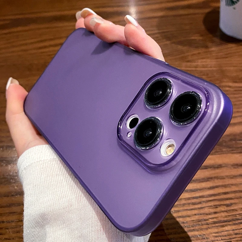 Ultra Thin Matte Slim Soft clear Case For iPhone 15 14 11 12 13 Pro Max 13 XS MAX 16 15PLUS Deep Purple Shockproof Cover Cases