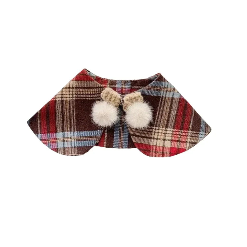 Cat Drool Bib Handmade Scarf Collar Pet Hat Bib Tie New Plaid Set Dog Bow Tie  Cat Accessories Puppy Accessories