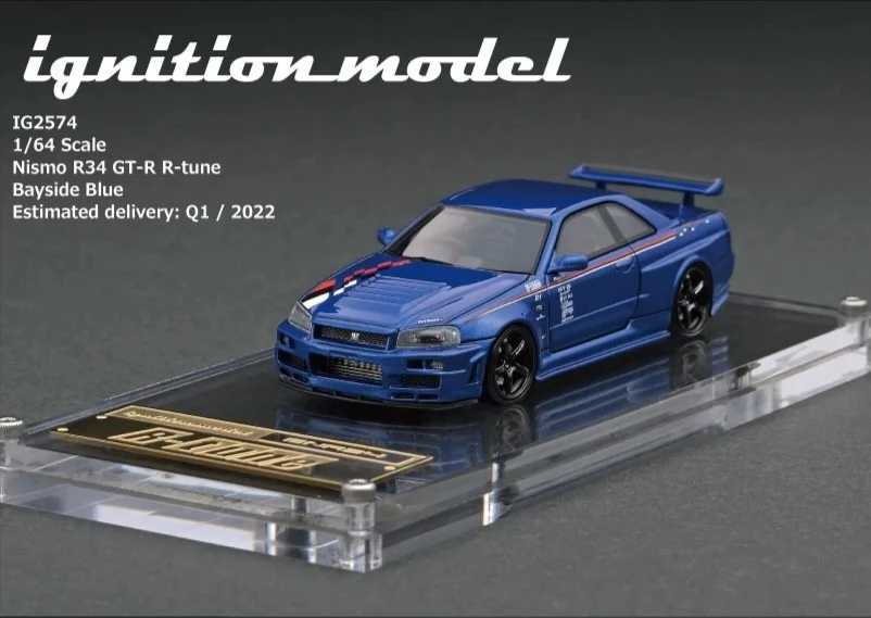 Ignition Model  IG 1:64 Skyline R34 GTR Nismo R-Tune JDM Diecast Model Car Kids Toys Gift