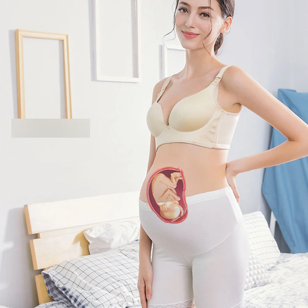الأبيض المرأة الأمومة الملابس الداخلية دعم سلس الحمل ملخصات تعديل مشبك عالية الخصر تنفس سراويل لينة Xl #2