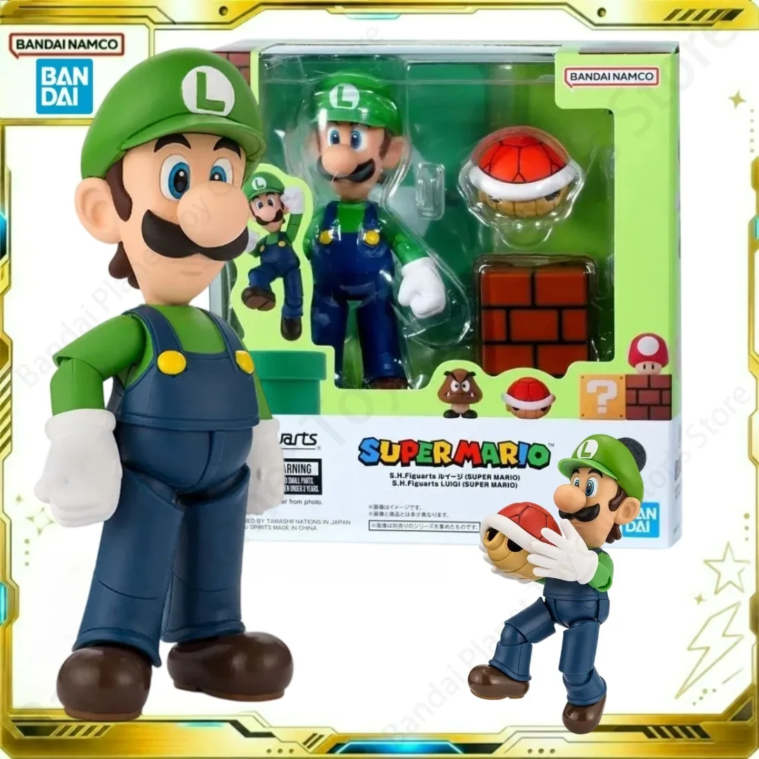 Bandai Action Original Super Mario Model Anime SHF Luigi Figure Building Collectibles Model Kit Gift For Fans In Stock