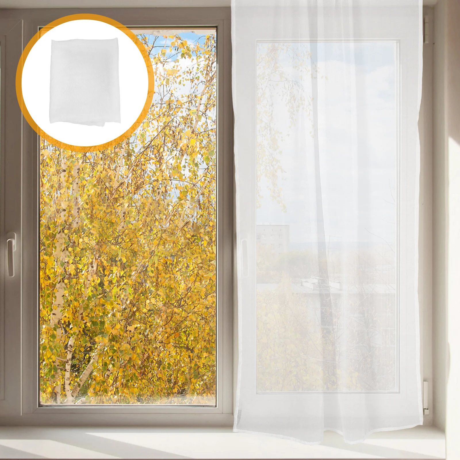 

2Pcs White Curtains Semi Light Filtering Soft Gauze Sheer Drapes for Bedroom Living Room Home Decor Wedding Backdrop Photo Shoot