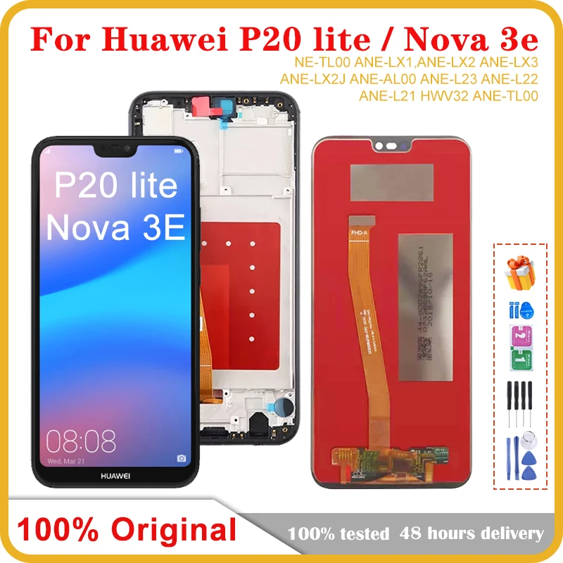 

5.84" Original For Huawei P20 Lite ANE-LX1 ANE-LX2 LCD Display Touch Screen Digitizer For Huawei Nova 3e LCD Screen Replacement