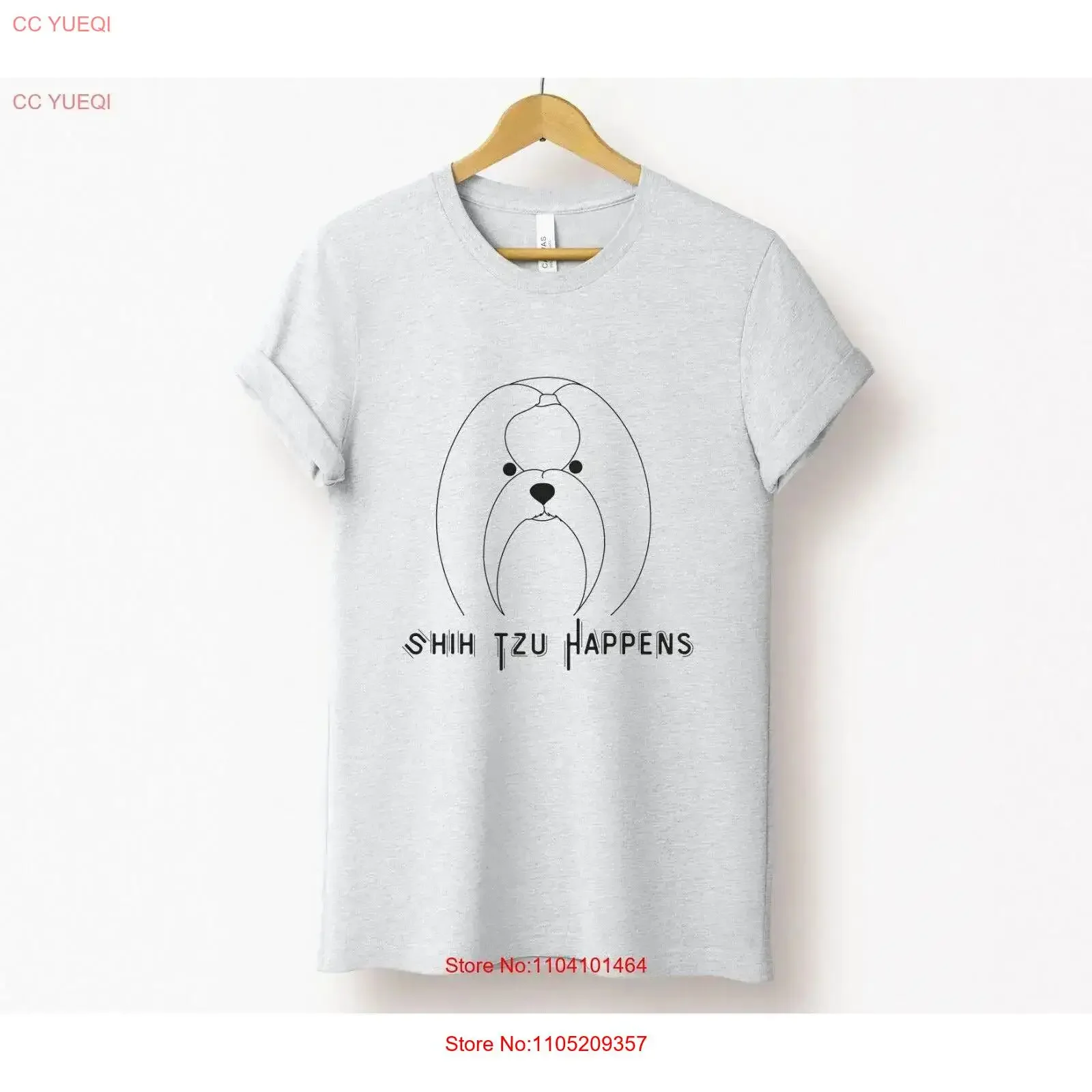 

Our Exclusive Dogs Lover's Essential 'Shih Tzu Happens' Art Line T shirt vintage Washed fashion Top For Everyday Wear