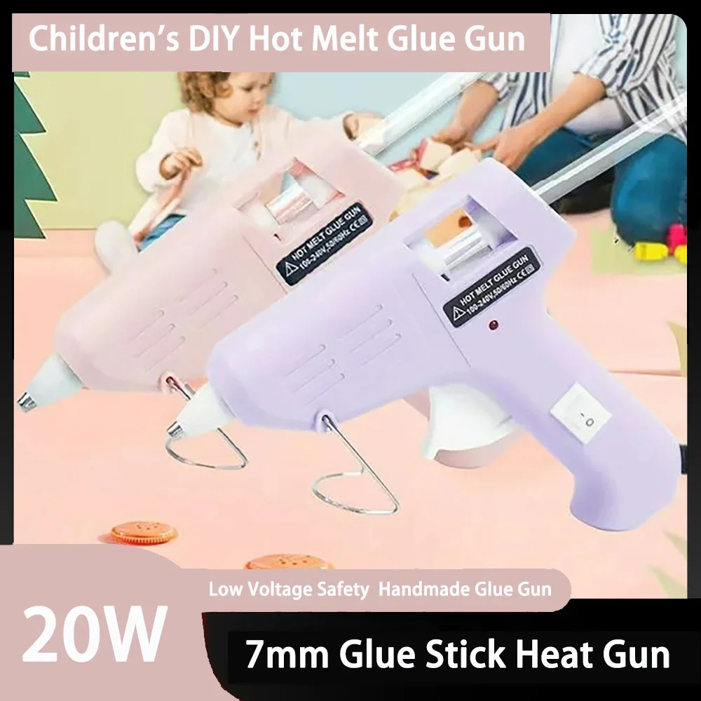 

2024 New 20W Hot Melt Glue Gun Plug-In Anti-Scalding Children's Hot Silicone Gun 7Mm Glue Stick Adhesive Gluegun Small Glue Gun