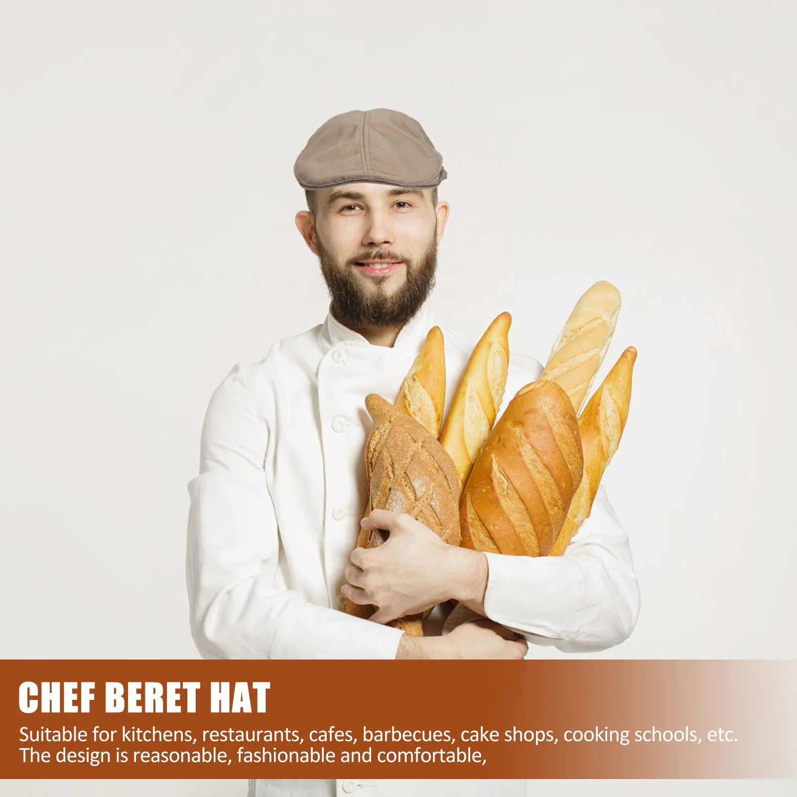 Berretto da cucina in tela traspirante Cappello da cucina per cuoco durevole Berretto da catering Ristorante Cameriere Uniforme da lavoro Cappello da berretto da cuoco