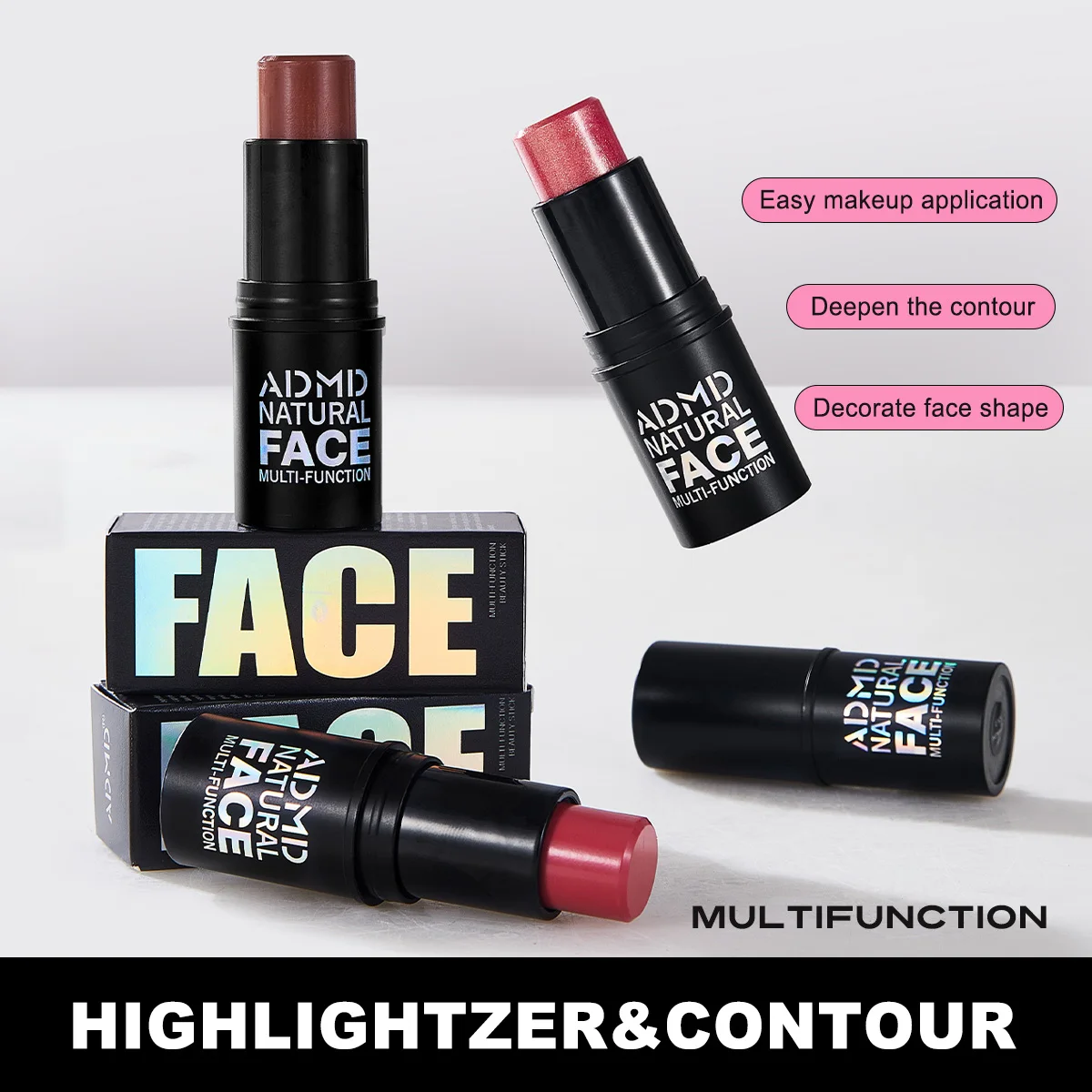 1pc trucco viso contorno bronzer stick per fard viso polvere luccicante cosmetici per trucco cremoso