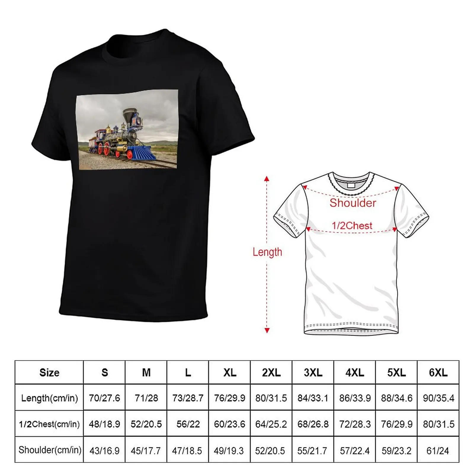 Steam Locomotive Jupiter T-Shirt, Summer Casual Cotton Tee, Oversized Streetwear Tops, Vintage Graphic Print, Unisex Men Women