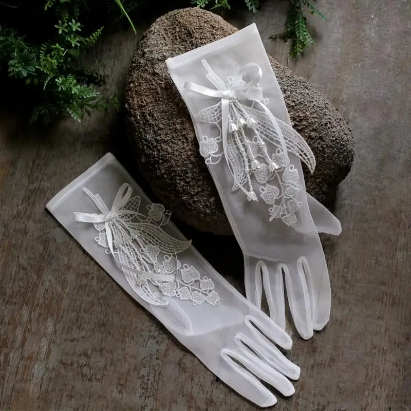 2025 قفازات زفاف جديدة 1920s زهرة قفازات فرنسية لعروض الأوبرا للنساء والفتيات #4