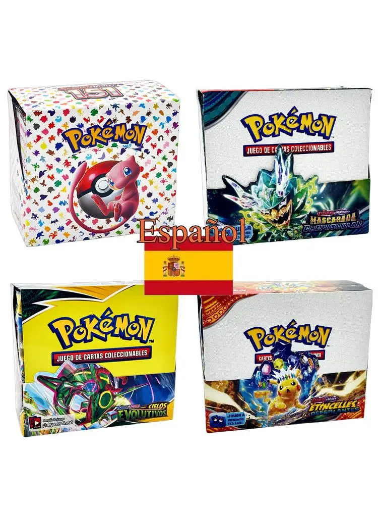 Pack de cartes Pokémon Booster en espagnol, dessin animé Pkm, jeu de société, cartes de collection, jouets pour enfants, cadeaux