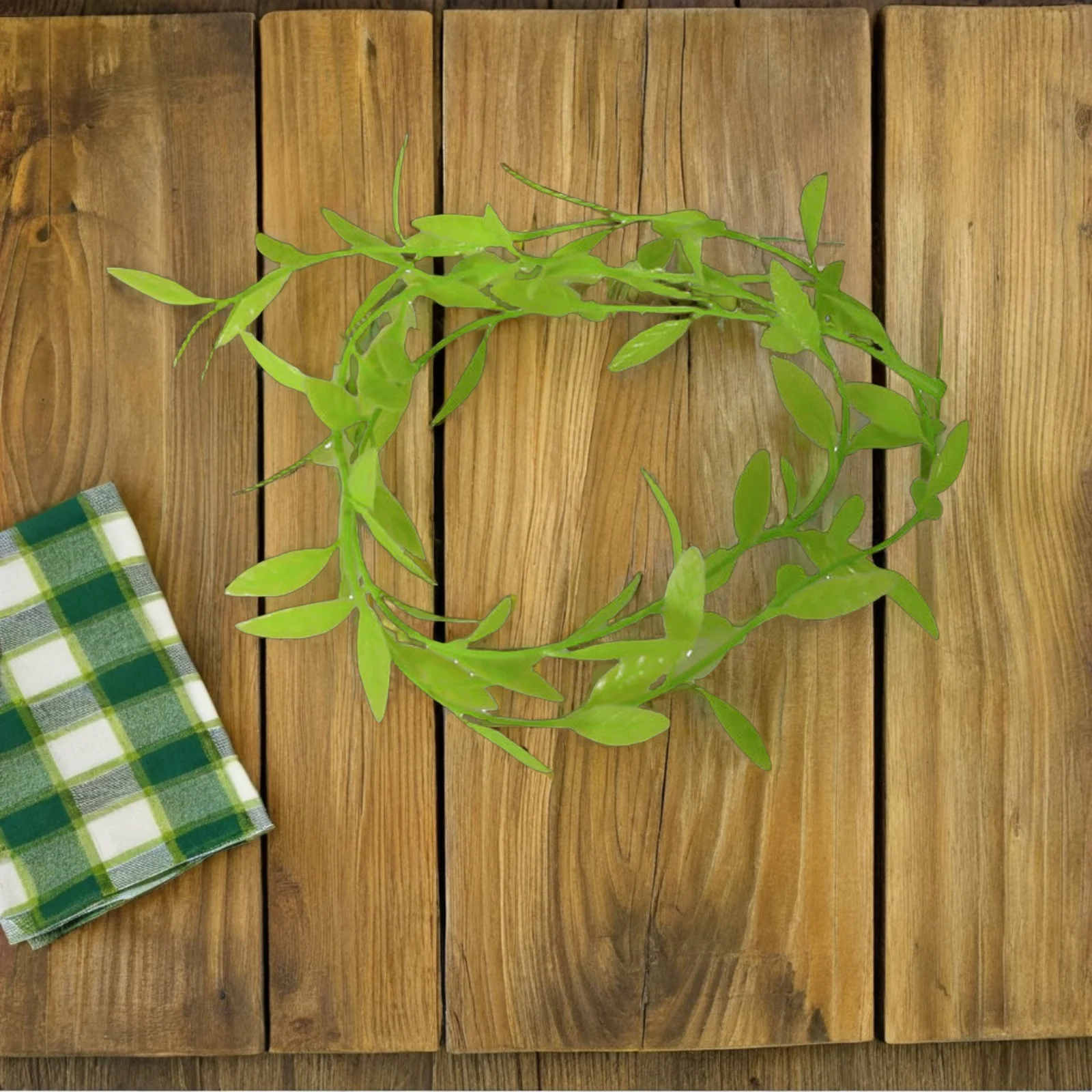 

6pcs Artificial Mini Leaf Garland Dollhouse Garden Decoration Realistic Fake Plants Micro Landscape Simulation Vine Wreath Faux