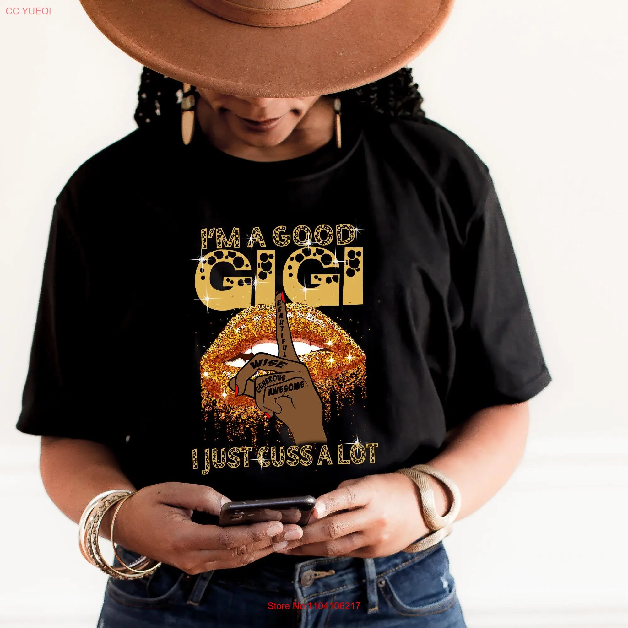 

Футболка с надписью «I m a Good GiGi Just Cuss», смешная черная саркастическая футболка с длинными или короткими рукавами, с юмором, с изображением дедушки, Дня матери s