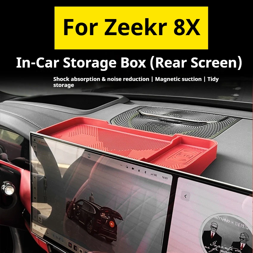 For Zeekr 8X Auto Interior Modified Accessories,Silicone ETC Storage & Tissue Box Behind Navigation Screen Car Parts